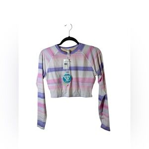 WET Swimwear Watercolors Long Sleeve Crop Top XL